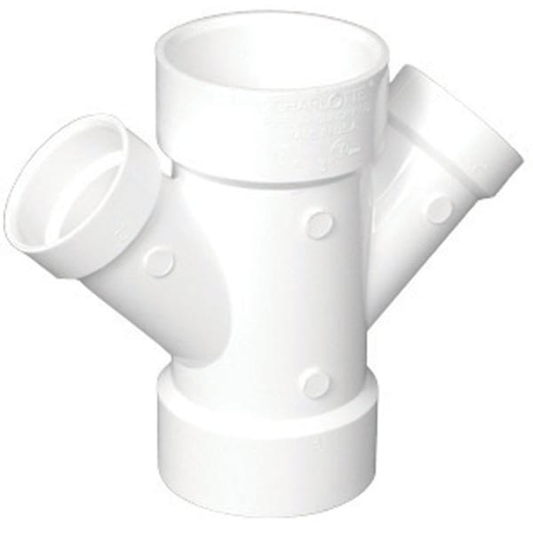 Charlotte Pipe Schedule 40 3 in. Hub X 3 in. D Hub PVC Reducing Wye 1 pk